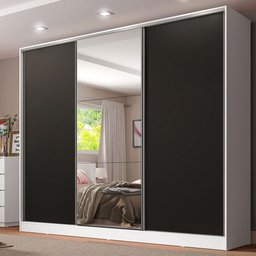 Guarda-roupa Casal 100% Mdf Madesa Royale 3 Portas de Correr com Espelho - 2