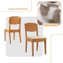 Ver imagem 3 de Conjunto com 6 Cadeiras Copper MDF Veludo Creme Moderna