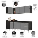 Ver imagem 3 de Armário de Cozinha Modulado de Canto Direito 4 Peças Cp40 Balcão sem Tampo Preto/cinza - Lumil Lumil