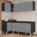 Ver imagem 2 de Armário de Cozinha Modulado de Canto Direito 4 Peças Cp40 Balcão sem Tampo Preto/cinza - Lumil Lumil