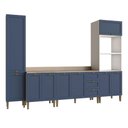 Ver imagem 2 de Cozinha Modulada Aurora 305cm Conjunto Provençal Clássica Cor:branco com Azul