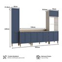 Ver imagem 3 de Cozinha Modulada Aurora 305cm Conjunto Provençal Clássica Cor:branco com Azul