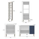 Ver imagem 4 de Cozinha Modulada Aurora 305cm Conjunto Provençal Clássica Cor:branco com Azul