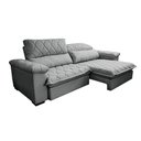 Ver mais imagens de Sofá Retrátil e Reclinável 3,15m Molas Ensacadas Cama inBox Big Home Bordado 3D Linho Cinza