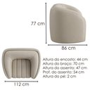 Ver imagem 3 de Poltrona Decorativa Organica Mehis Base Fixa Courino Tcs 725 Moll