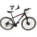 Ver imagem 1 de Bicicleta Aro 29 Gti Roma Alumínio 21v Câmbios Shimano Freio a Disco C- Pneu Faixa Bege Preto-