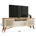Ver imagem 2 de Rack para Tv até 75'' Pés em Madeira Maciça Darin Off White Cedro Edn Edn Móveis