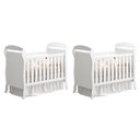 Ver imagem 1 de Kit Gêmeos Berço Mini Cama Danny Branco Brilho - Reller Móveis