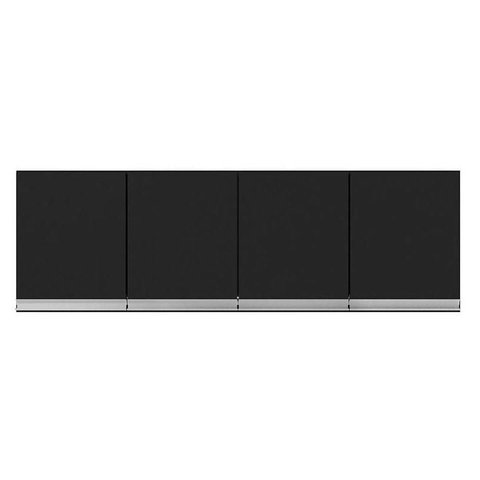 Armário Aéreo para Cozinha Andréia 4 Portas 150 Cm Preto Fosco - Ajl