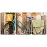 Quadro Decorativo 30x66 bicicleta velha na parede - 1