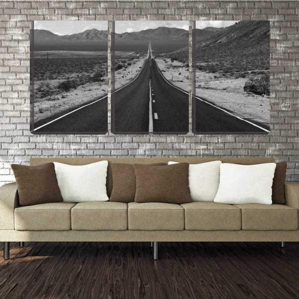 Quadro Decorativo 30x66 estrada de asfalto no deserto pb - 2