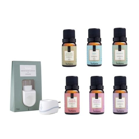 Kit 1 Difusor Elétrico Standard E 6 Essências 10Ml