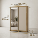 Ver imagem 2 de Guarda-Roupa Doha Intense Solteiro com Espelho MDF 2 Portas de Correr Espaçoso Dormitório Elegante: