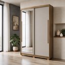 Ver imagem 7 de Guarda-Roupa Doha Intense Solteiro com Espelho MDF 2 Portas de Correr Espaçoso Dormitório Elegante: