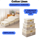 Ver imagem 4 de Caixa Organizadora Multiuso com Tampa em Tecido Dobravel P