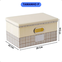 Ver imagem 3 de Caixa Organizadora Multiuso com Tampa em Tecido Dobravel P