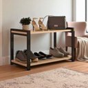 Ver imagem 4 de Sapateira Multiuso Industrial Atenas de Metal 2 Prateleiras Mdf:preto-off White