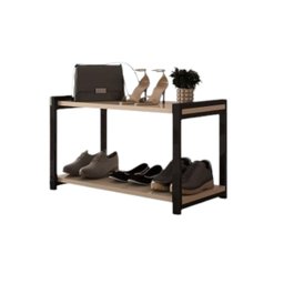 Sapateira Multiuso Industrial Atenas de Metal 2 Prateleiras Mdf:preto-off White - 6