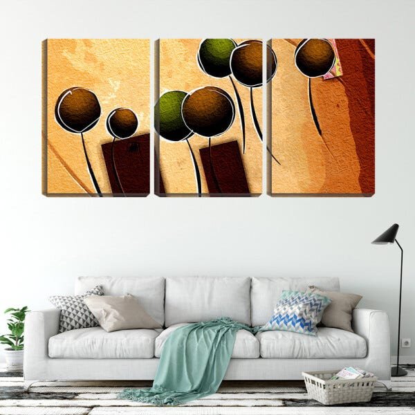 Quadro Decorativo 30x66 bolinhas sobre fundo abstrato - 2