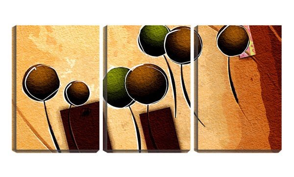Quadro Decorativo 30x66 bolinhas sobre fundo abstrato - 1
