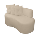Ver imagem 3 de Sofá Pequeno Orgânico 2 Lugares Living 145 Cm Sala Recepção Clinica Consultório Bouclé - Creme