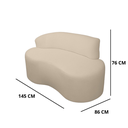 Ver imagem 6 de Sofá Pequeno Orgânico 2 Lugares Living 145 Cm Sala Recepção Clinica Consultório Bouclé - Creme