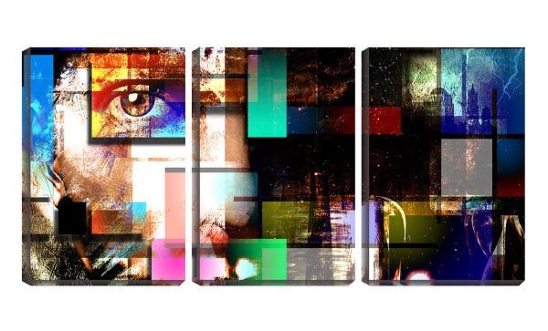 Quadro Decorativo 30x66 olhos para o nada abstrato - 2