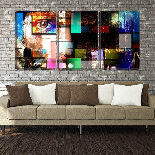 Quadro Decorativo 30x66 olhos para o nada abstrato - 1