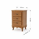 Ver imagem 4 de Mesa de Cabeceira 3 Gavetas Corrediças Telescópicas Pés Luiz Xv Cinza - Imbuia