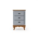 Ver imagem 2 de Mesa de Cabeceira 3 Gavetas Corrediças Telescópicas Pés Luiz Xv Cinza - Imbuia