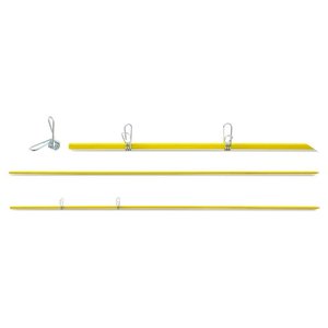 Kit 50 Varetas de Fibra de Vidro Amarelo 120cmx10mm Zebu + 200 Clips de Metal