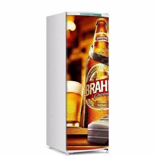 Adesivo decorativo Para Geladeira Porta (1 pç) Brahma Garrafa Gravata - 1,50x0,60cm - 1