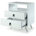 Ver imagem 2 de Mesa de Cabeceira com 2 Gavetas Branco