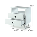 Ver imagem 4 de Mesa de Cabeceira com 2 Gavetas Branco
