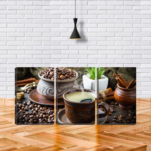 Quadro Decorativo 30x66 café quente na xícara rústica - 2