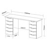 Escrivaninha Mesa Escritório Minimalista com 10 gavetas Due - 10