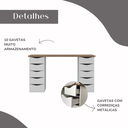 Ver imagem 5 de Escrivaninha Mesa Escritório Minimalista com 10 gavetas Due