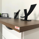 Ver imagem 4 de Escrivaninha Mesa Escritório Minimalista com Due 10 Gavetas 136cm Nogal e Branco Artany