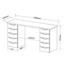 Ver imagem 4 de Escrivaninha Mesa Escritório Minimalista com Due 10 Gavetas 136cm Nogal e Preto Artany