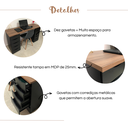 Ver imagem 6 de Escrivaninha Mesa Escritório Minimalista com Due 10 Gavetas 136cm Nogal e Preto Artany