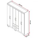Ver imagem 4 de Guarda-roupa Casal Estelar 6 Portas 2 Gavetas Branco New/rosa - Pnr Móveis
