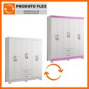 Ver imagem 5 de Guarda-roupa Casal Estelar 6 Portas 2 Gavetas Branco New/rosa - Pnr Móveis