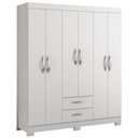 Ver imagem 2 de Guarda-roupa Casal Estelar 6 Portas 2 Gavetas Branco New/rosa - Pnr Móveis