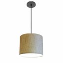 Ver imagem 1 de Lustre Luminária Pendente Vivare Free Lux Pe-4106pr Cúpula em Tecido 20x25cm Rustico-bege Canopla