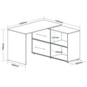 Ver mais imagens de Escrivaninha Mesa Escritório Ergonômica em L com 2 portas de correr Mingle