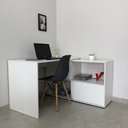 Ver imagem 3 de Escrivaninha Mesa Escritório Ergonômica em L com 2 portas de correr Mingle