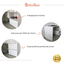 Ver imagem 6 de Escrivaninha Mesa Escritório Ergonômica em L com 2 portas de correr Mingle