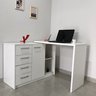 Escrivaninha Mesa Escritório Minimalista em L com 1 armário e 4 gavetas com ótimo espaço de armazenamento Logan - 16