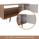Ver imagem 5 de Rack para Tv até 42 Polegadas 1 Porta 2 Nichos R1486 Tecnomobili Amêndoa/mármore Branco