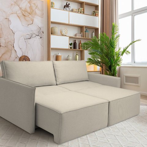 Sofá para Sala de Estar Retrátil 198cm x 85cm Tecido Safira 02 Paris
